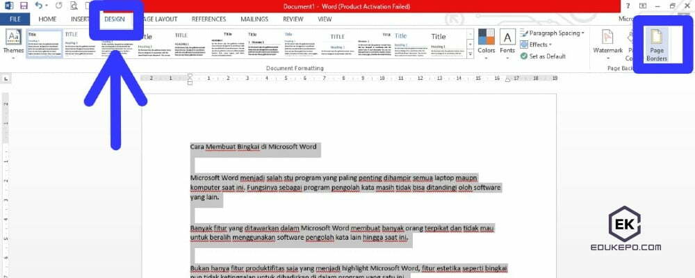 Cara Membuat Bingkai di Microsoft Word - Edukepo.com