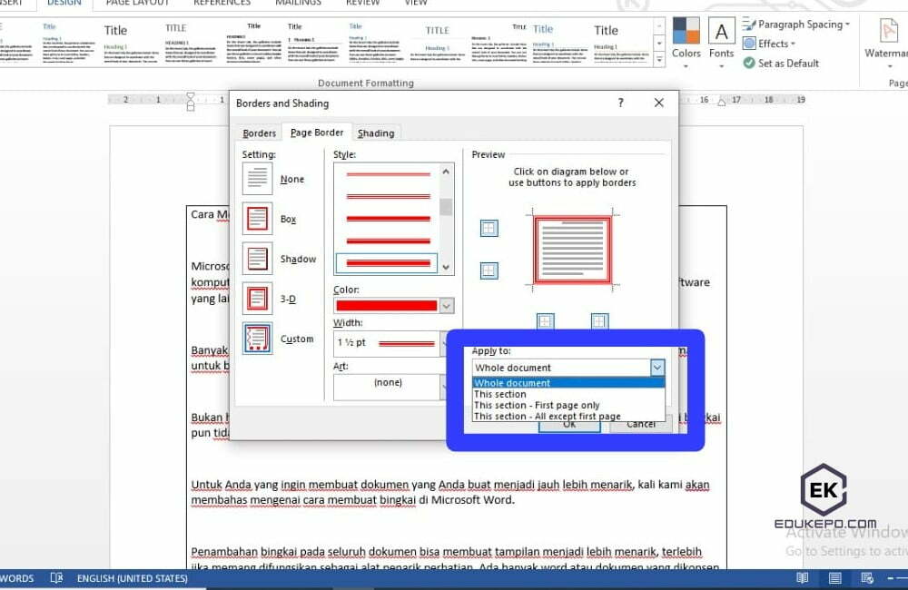 Cara Membuat Bingkai di Microsoft Word - Edukepo.com