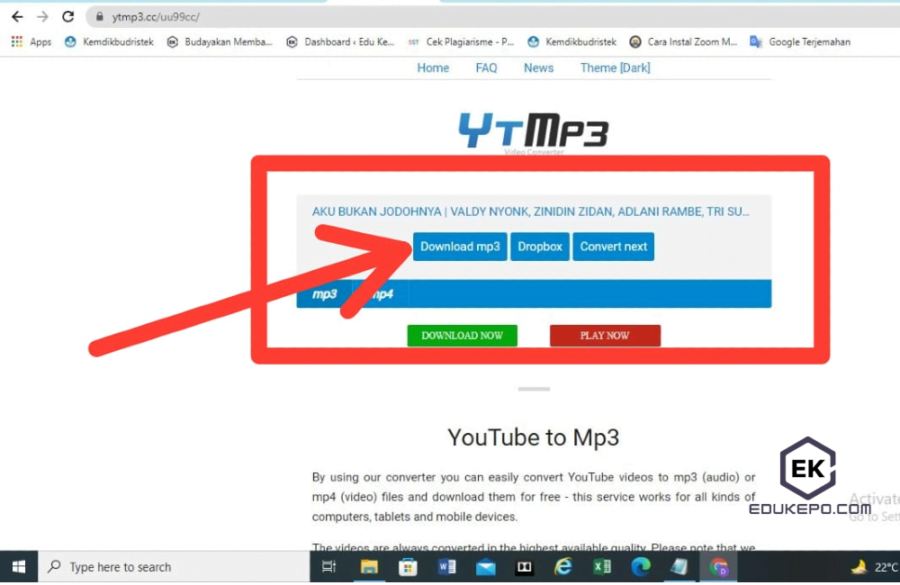 Cara Download Video dari Youtube Menjadi MP3 - Edukepo.com