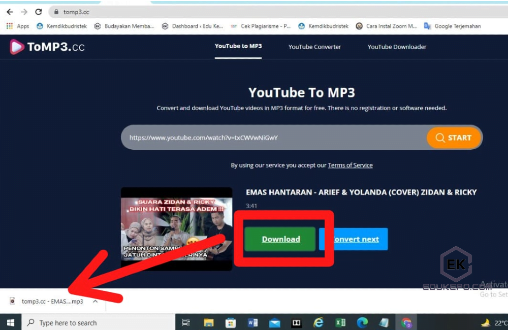 Cara Download Video dari Youtube Menjadi MP3 - Edukepo.com